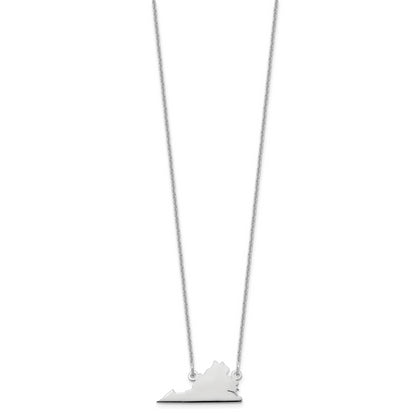 14K White Gold 14Kw Virginia State Necklace