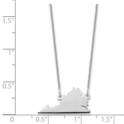 14K White Gold 14Kw Virginia State Necklace