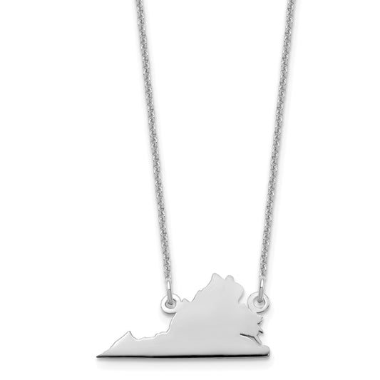 14K White Gold 14Kw Virginia State Necklace