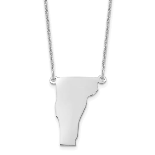 14K White Gold 14Kw Vermont State Necklace
