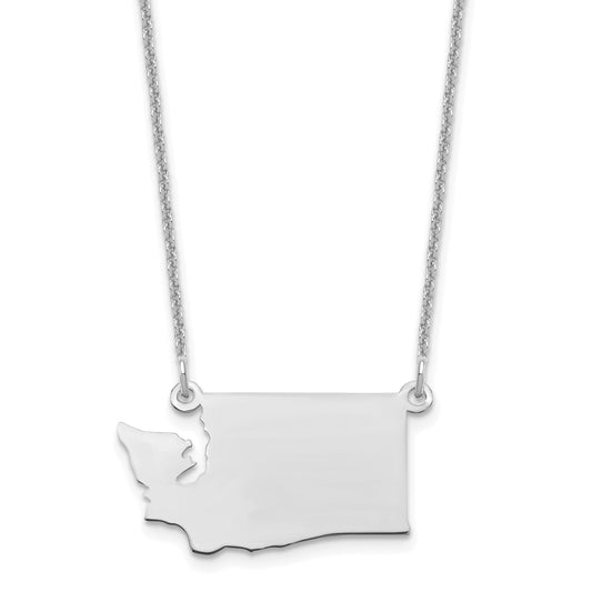 14K White Gold 14Kw Washington State Necklace
