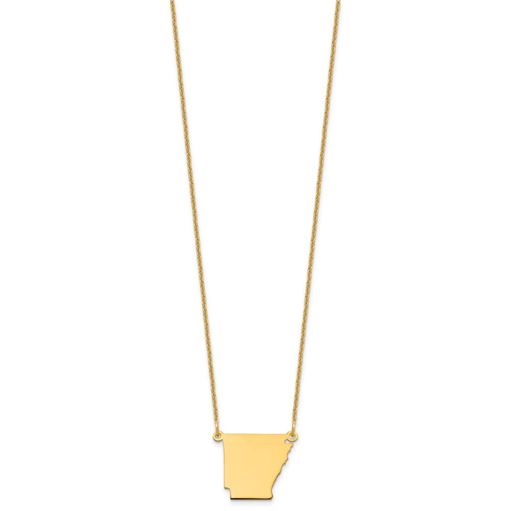 14K Yellow Gold 14Ky Arkansas State Necklace