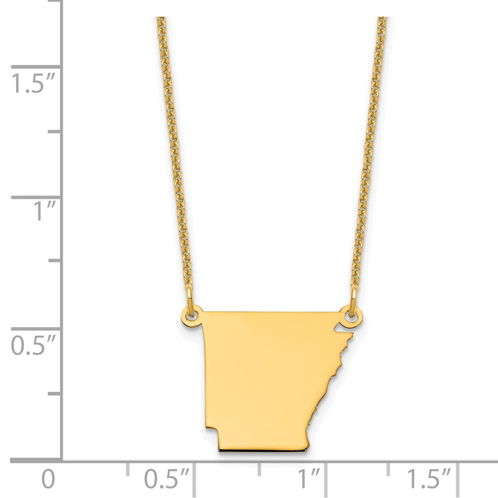 14K Yellow Gold 14Ky Arkansas State Necklace