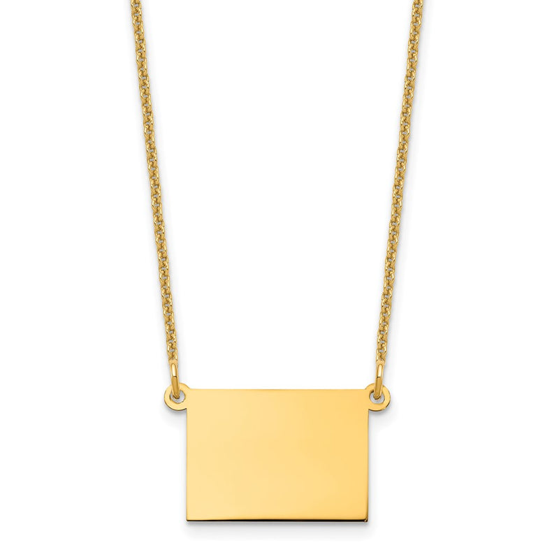 14K Yellow Gold 14Ky Colorado State Necklace