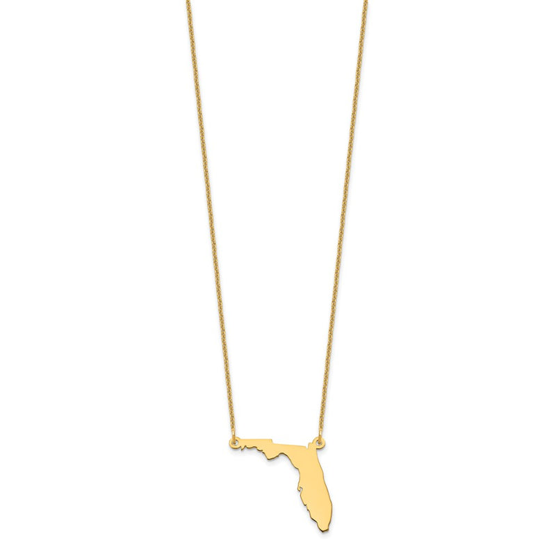 14K Yellow Gold 14Ky Florida State Necklace