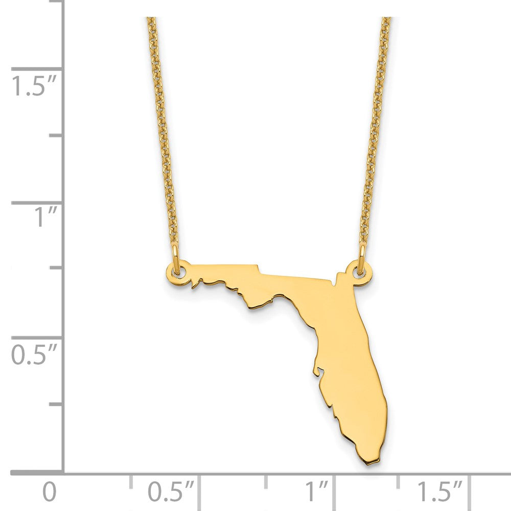 14K Yellow Gold 14Ky Florida State Necklace
