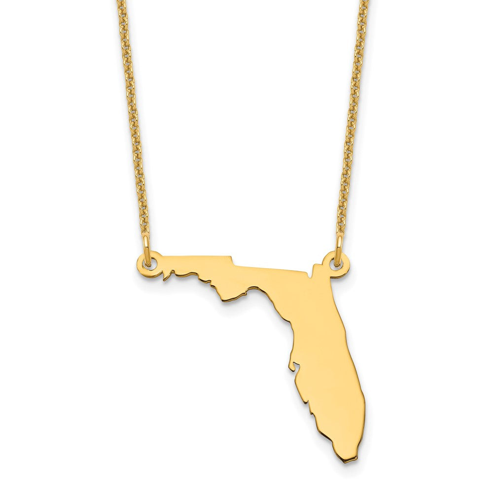 14K Yellow Gold 14Ky Florida State Necklace