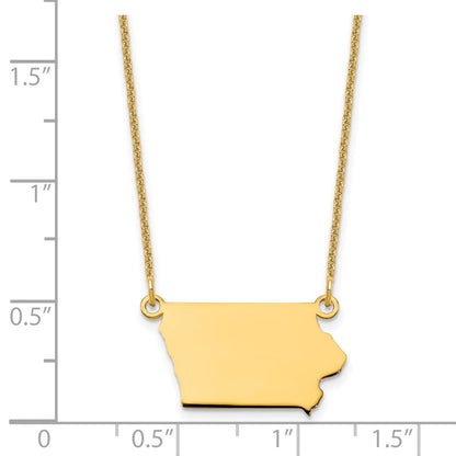 14K Yellow Gold 14Ky Iowa State Necklace