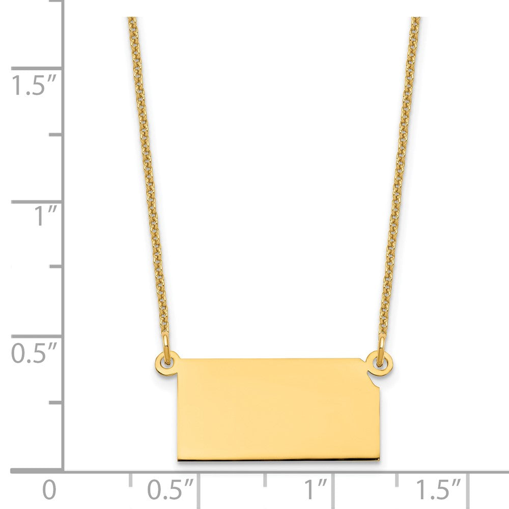 14K Yellow Gold 14Ky Kansas State Necklace