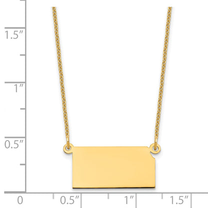 14K Yellow Gold 14Ky Kansas State Necklace
