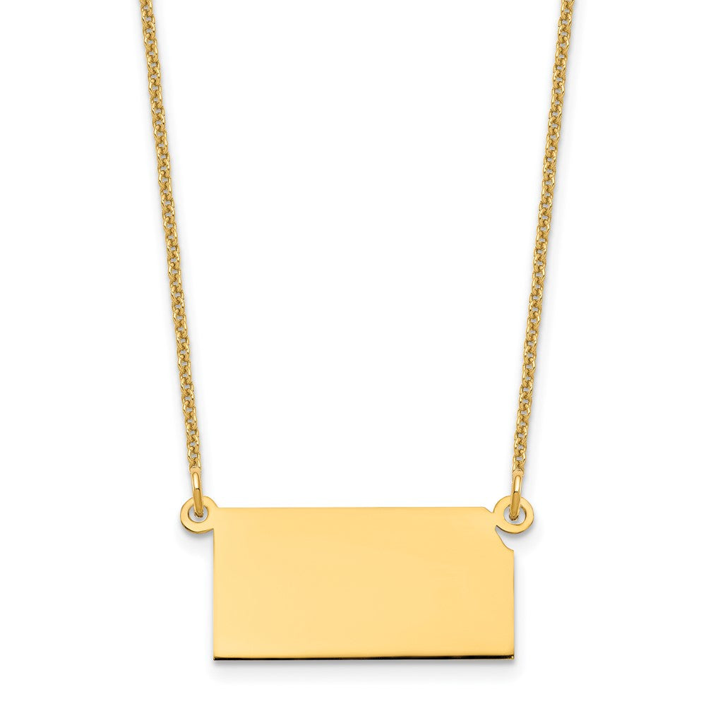 14K Yellow Gold 14Ky Kansas State Necklace