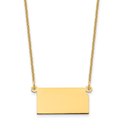 14K Yellow Gold 14Ky Kansas State Necklace