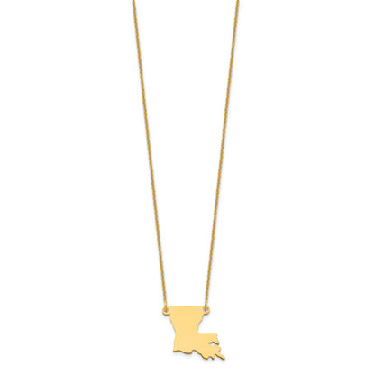 14K Yellow Gold 14Ky Louisiana State Necklace