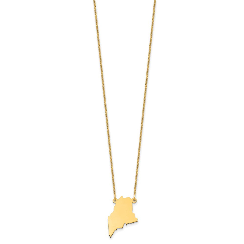 14K Yellow Gold 14Ky Maine State Necklace