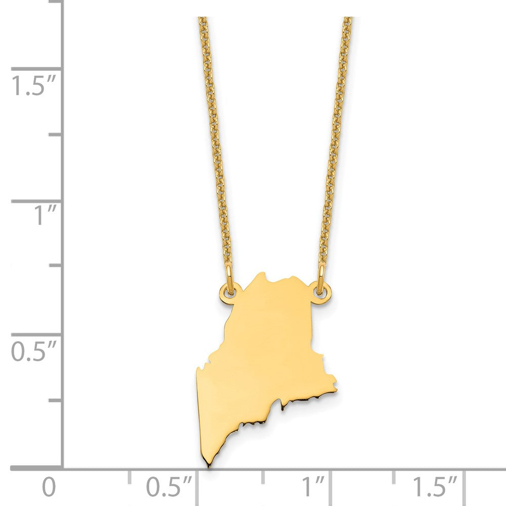 14K Yellow Gold 14Ky Maine State Necklace