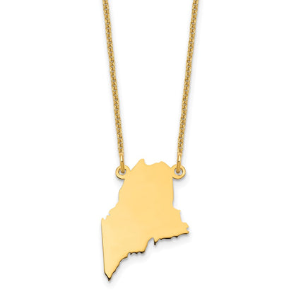 14K Yellow Gold 14Ky Maine State Necklace