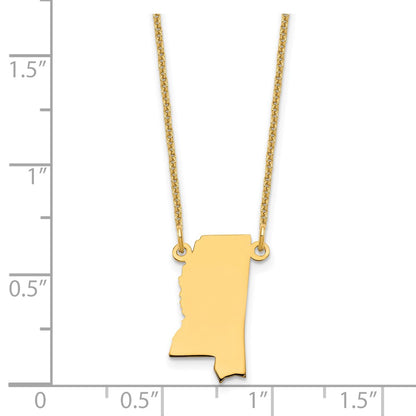 14K Yellow Gold 14Ky Mississippi State Necklace