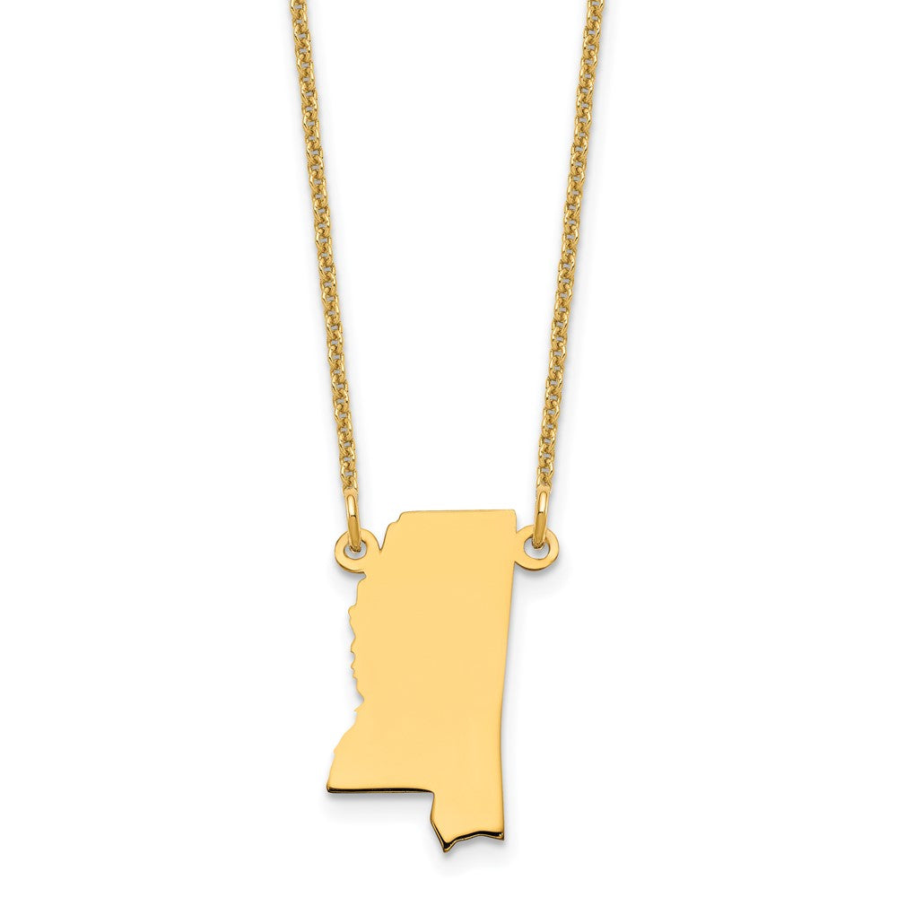 14K Yellow Gold 14Ky Mississippi State Necklace