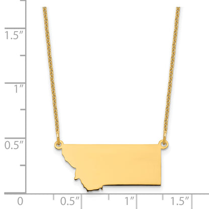 14K Yellow Gold 14Ky Montana State Necklace