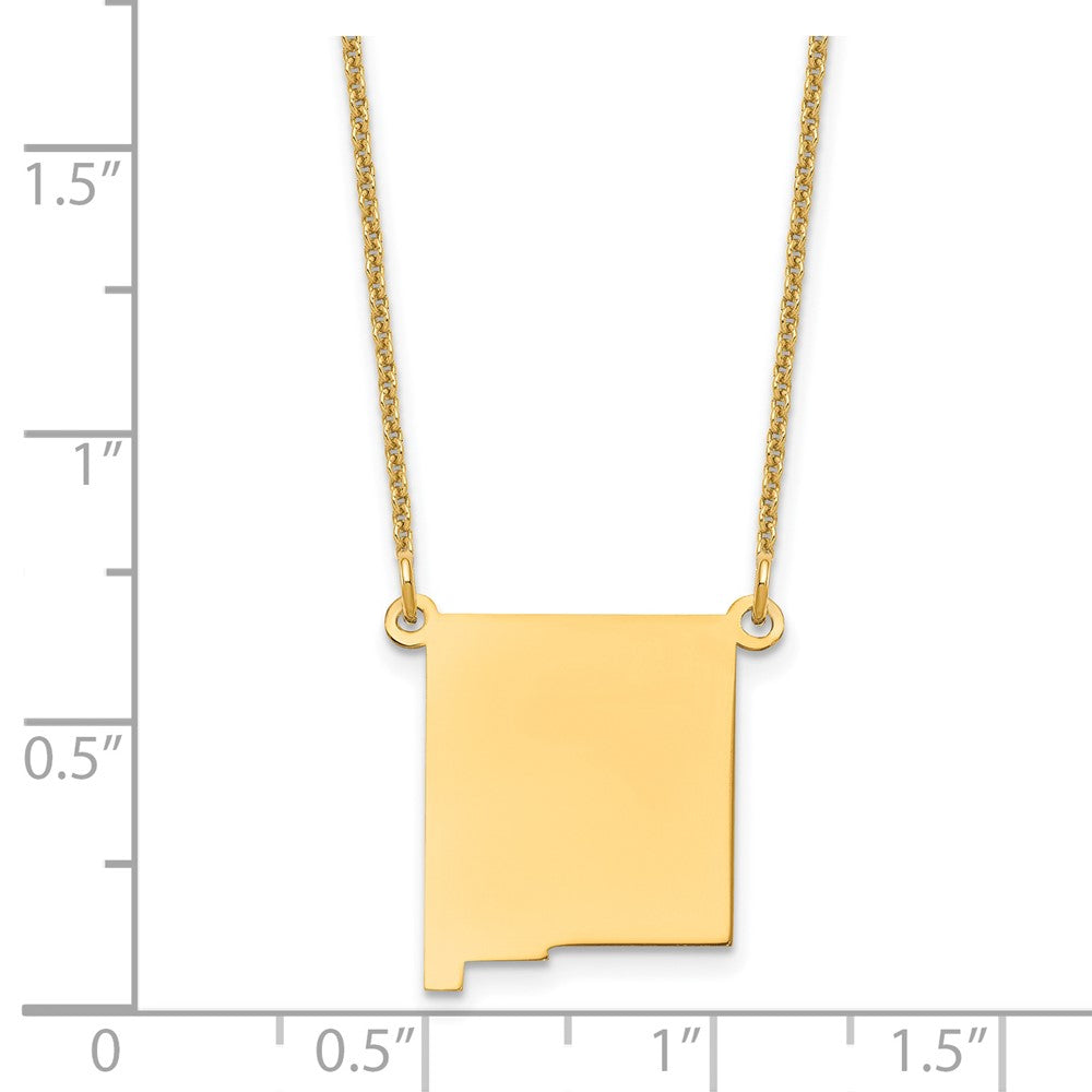 14K Yellow Gold 14Ky New Mexico State Necklace