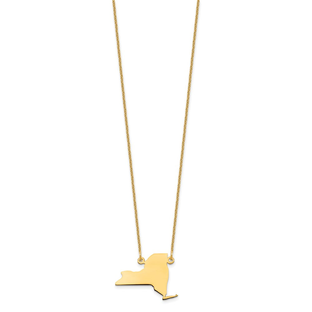 14K Yellow Gold 14Ky New York State Necklace