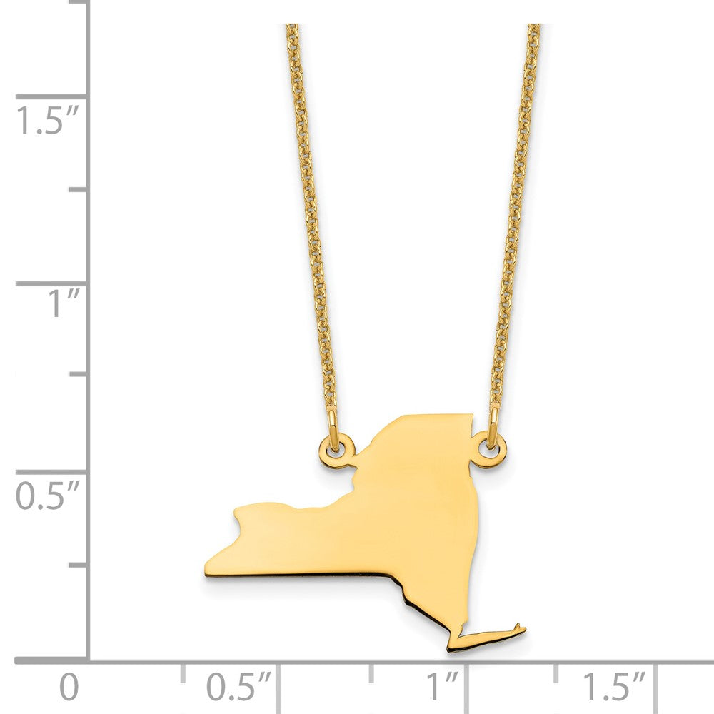 14K Yellow Gold 14Ky New York State Necklace