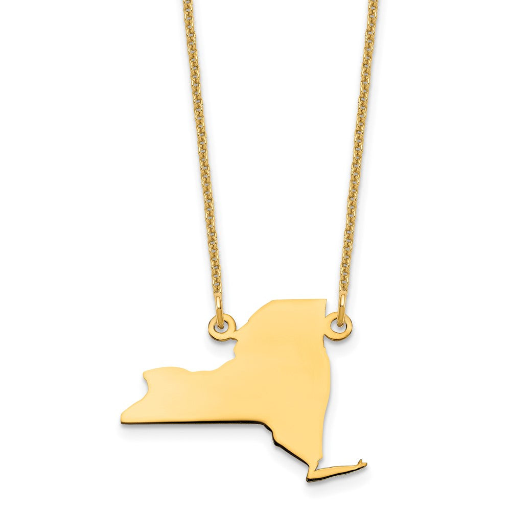14K Yellow Gold 14Ky New York State Necklace
