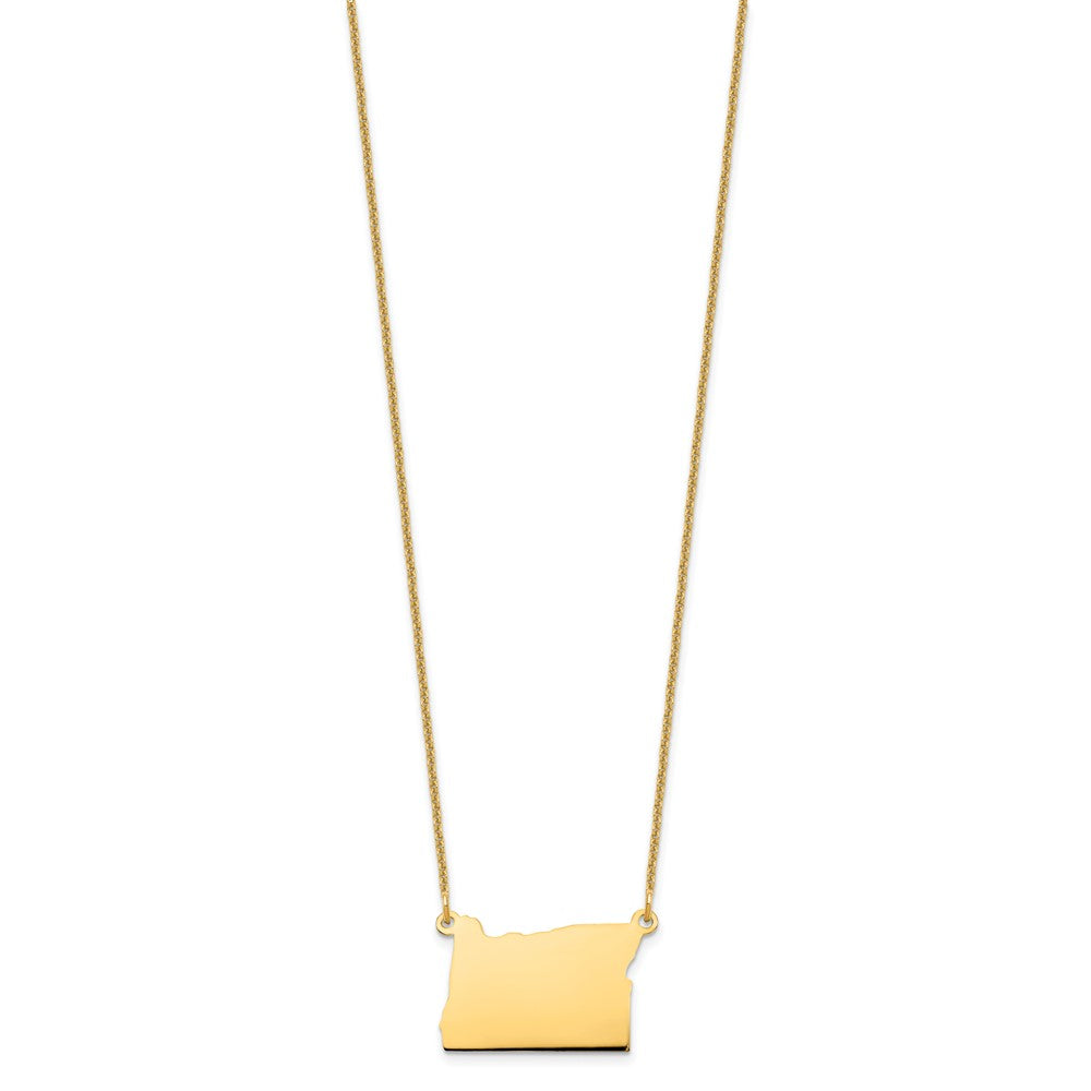 14K Yellow Gold 14Ky Oregon State Necklace