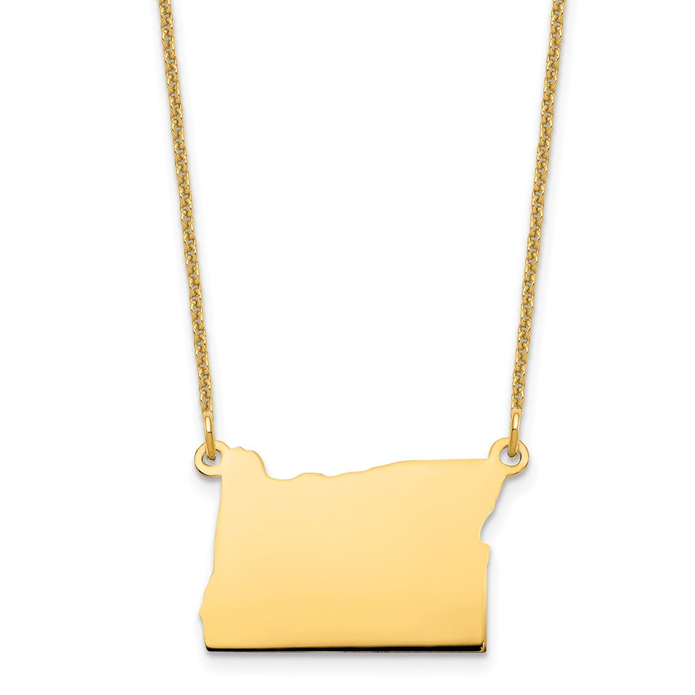 14K Yellow Gold 14Ky Oregon State Necklace