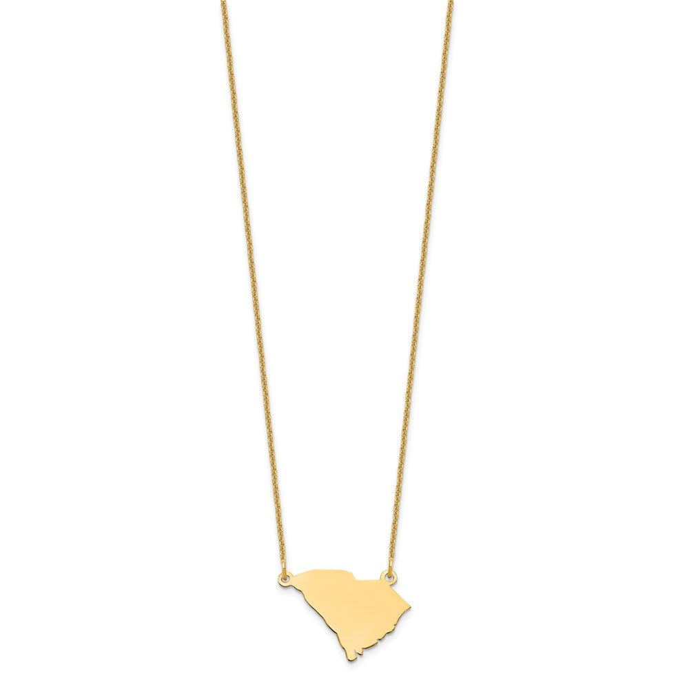 14K Yellow Gold 14Ky South Carolina State Necklace