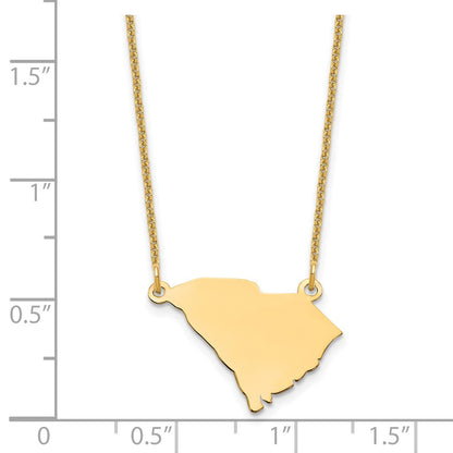 14K Yellow Gold 14Ky South Carolina State Necklace