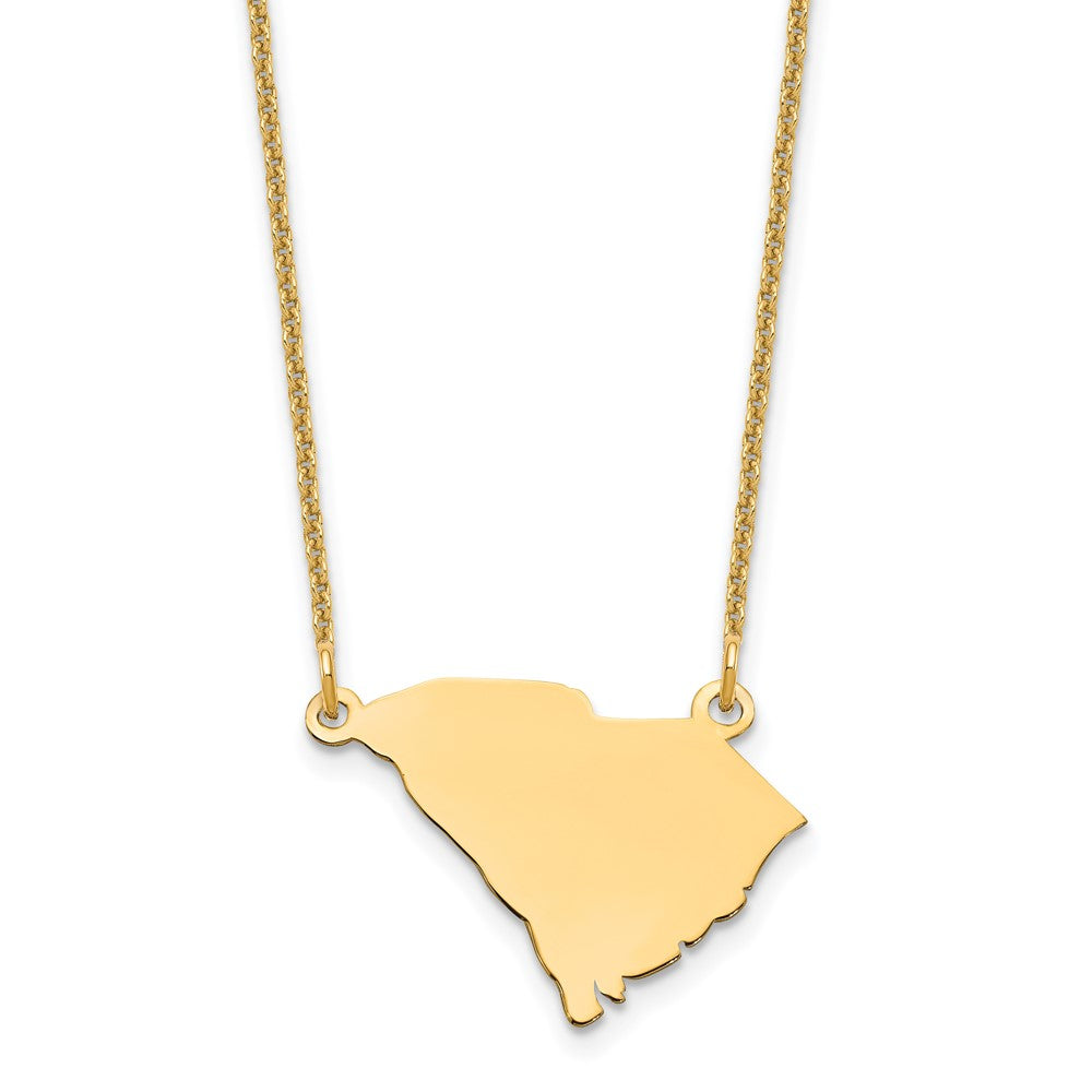 14K Yellow Gold 14Ky South Carolina State Necklace