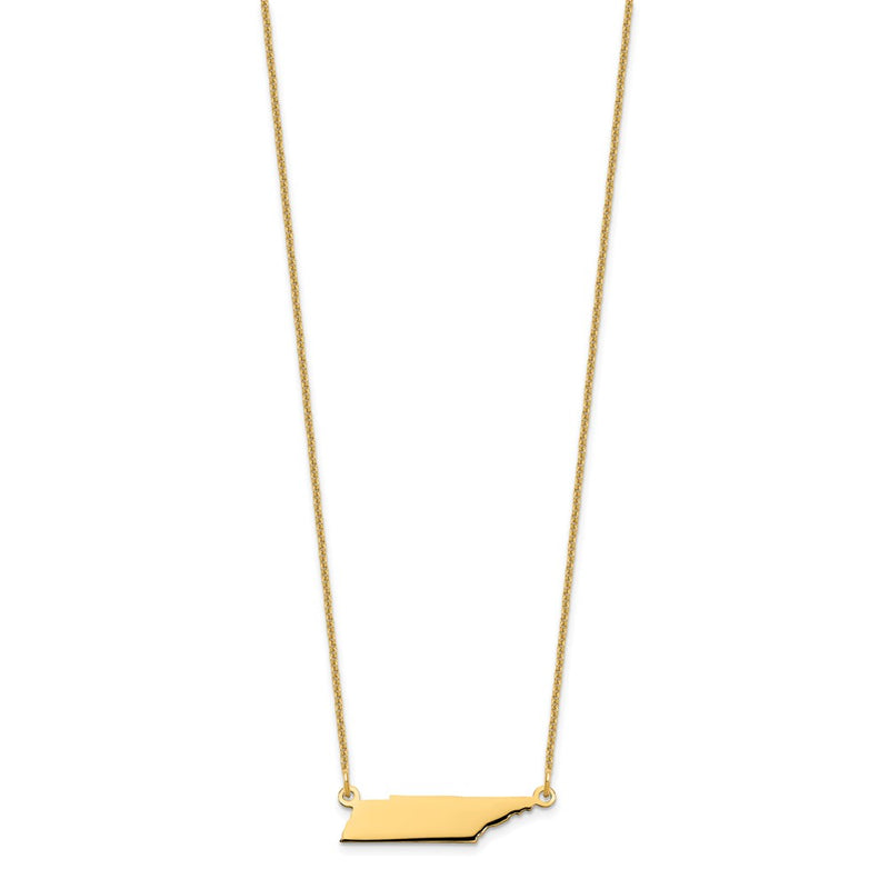 14K Yellow Gold 14Ky Tennessee State Necklace