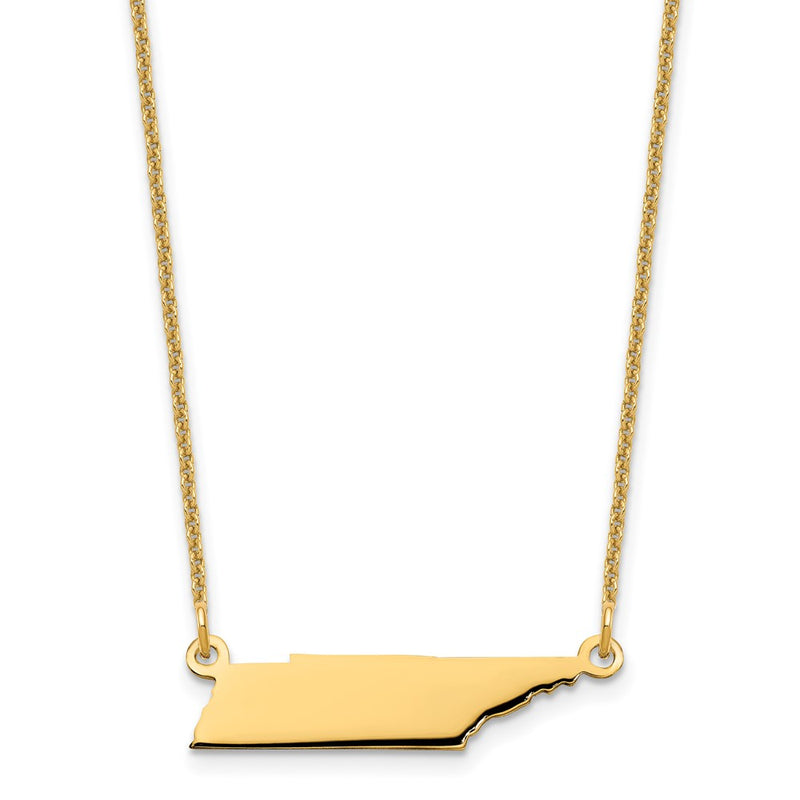 14K Yellow Gold 14Ky Tennessee State Necklace