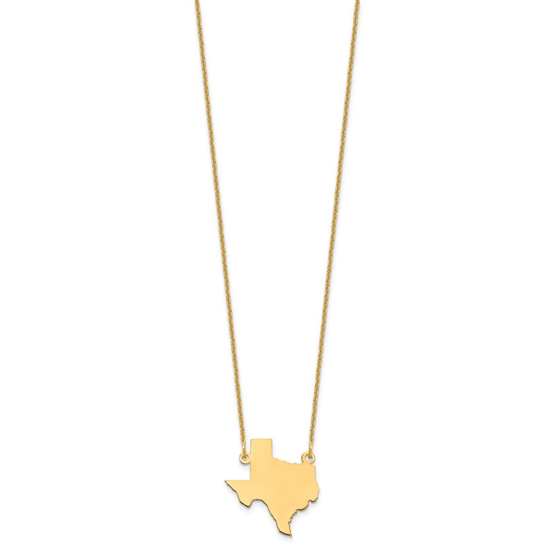 14K Yellow Gold 14Ky Texas State Necklace