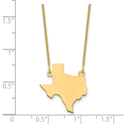 14K Yellow Gold 14Ky Texas State Necklace