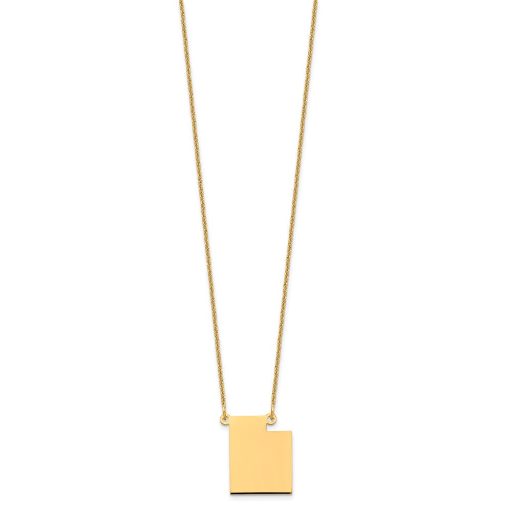 14K Yellow Gold 14Ky Utah State Necklace