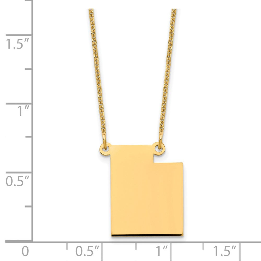 14K Yellow Gold 14Ky Utah State Necklace