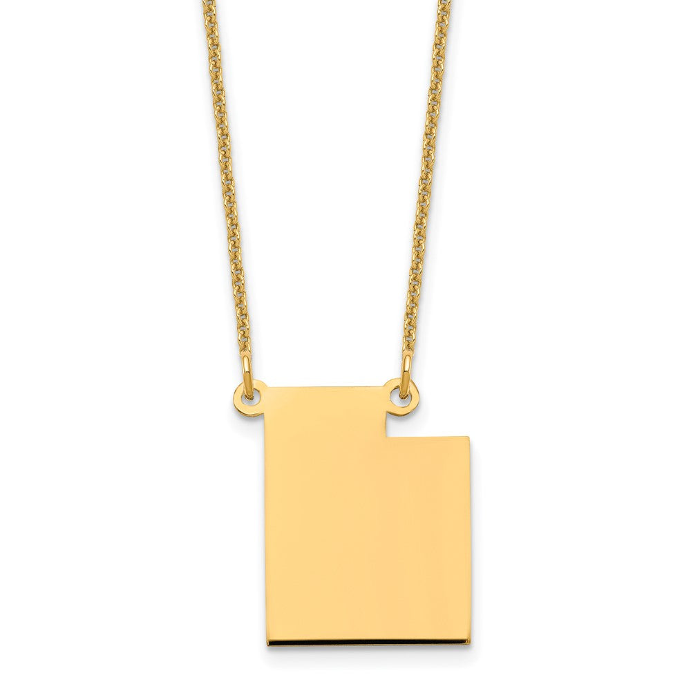 14K Yellow Gold 14Ky Utah State Necklace