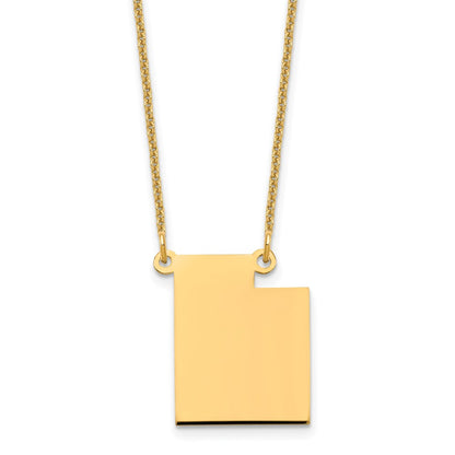 14K Yellow Gold 14Ky Utah State Necklace