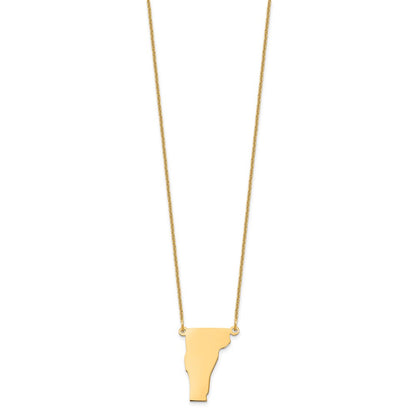 14K Yellow Gold 14Ky Vermont State Necklace