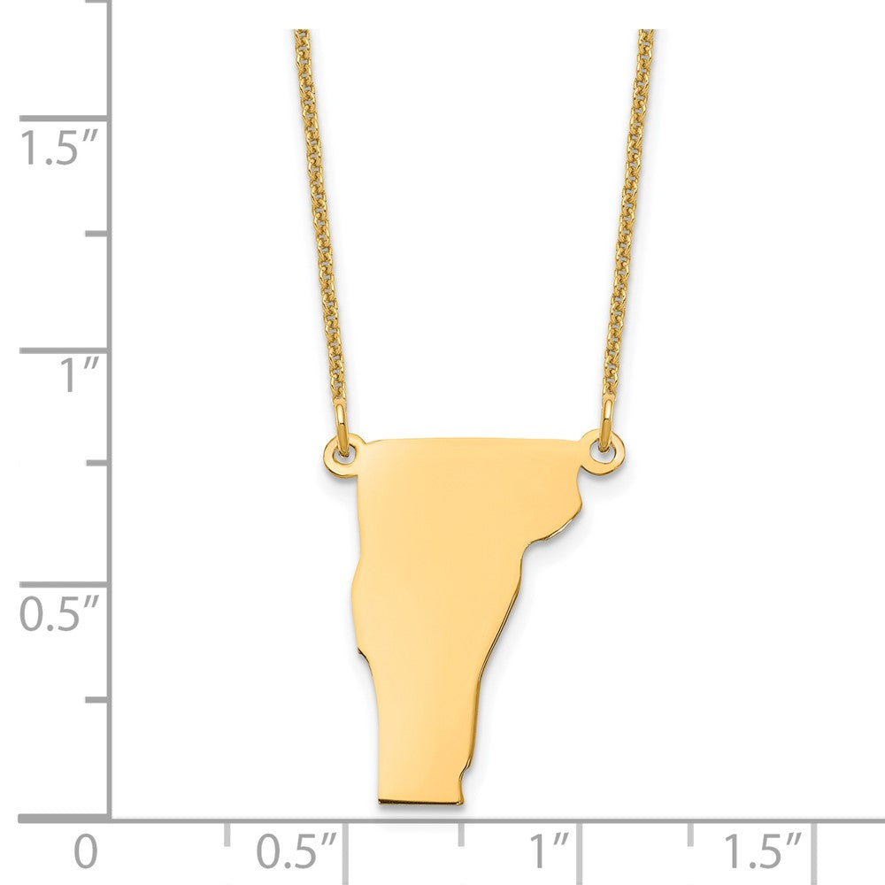 14K Yellow Gold 14Ky Vermont State Necklace