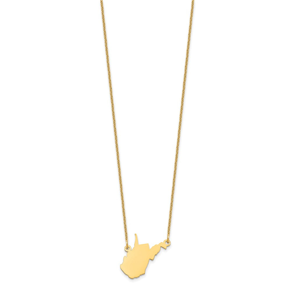 14K Yellow Gold 14Ky Wisconsin State Necklace