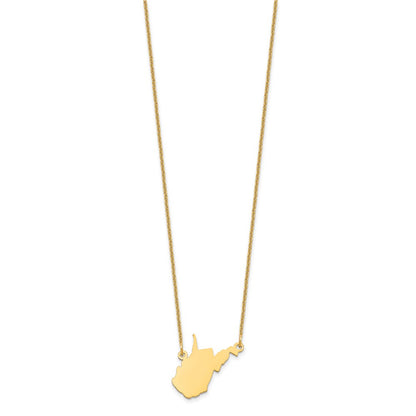 14K Yellow Gold 14Ky Wisconsin State Necklace