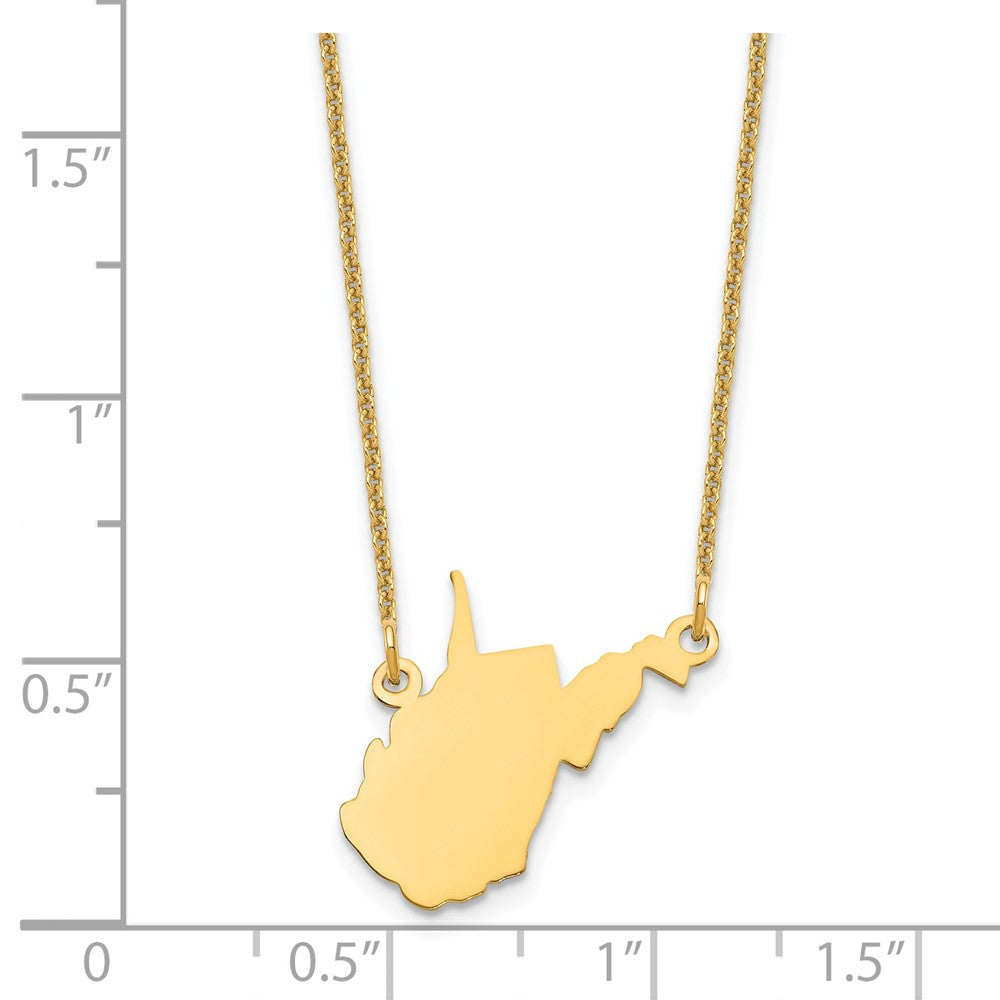 14K Yellow Gold 14Ky Wisconsin State Necklace