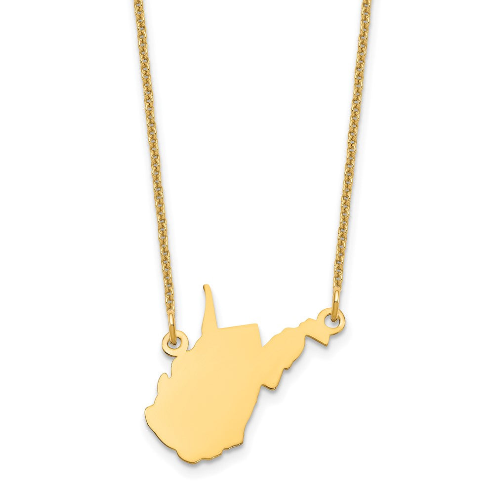 14K Yellow Gold 14Ky Wisconsin State Necklace