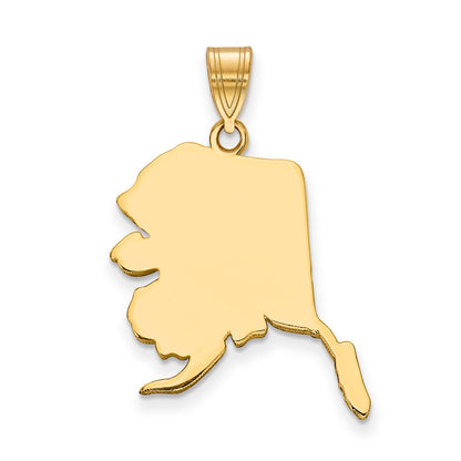 14k Yellow Gold 14KY Alaska State Pendant