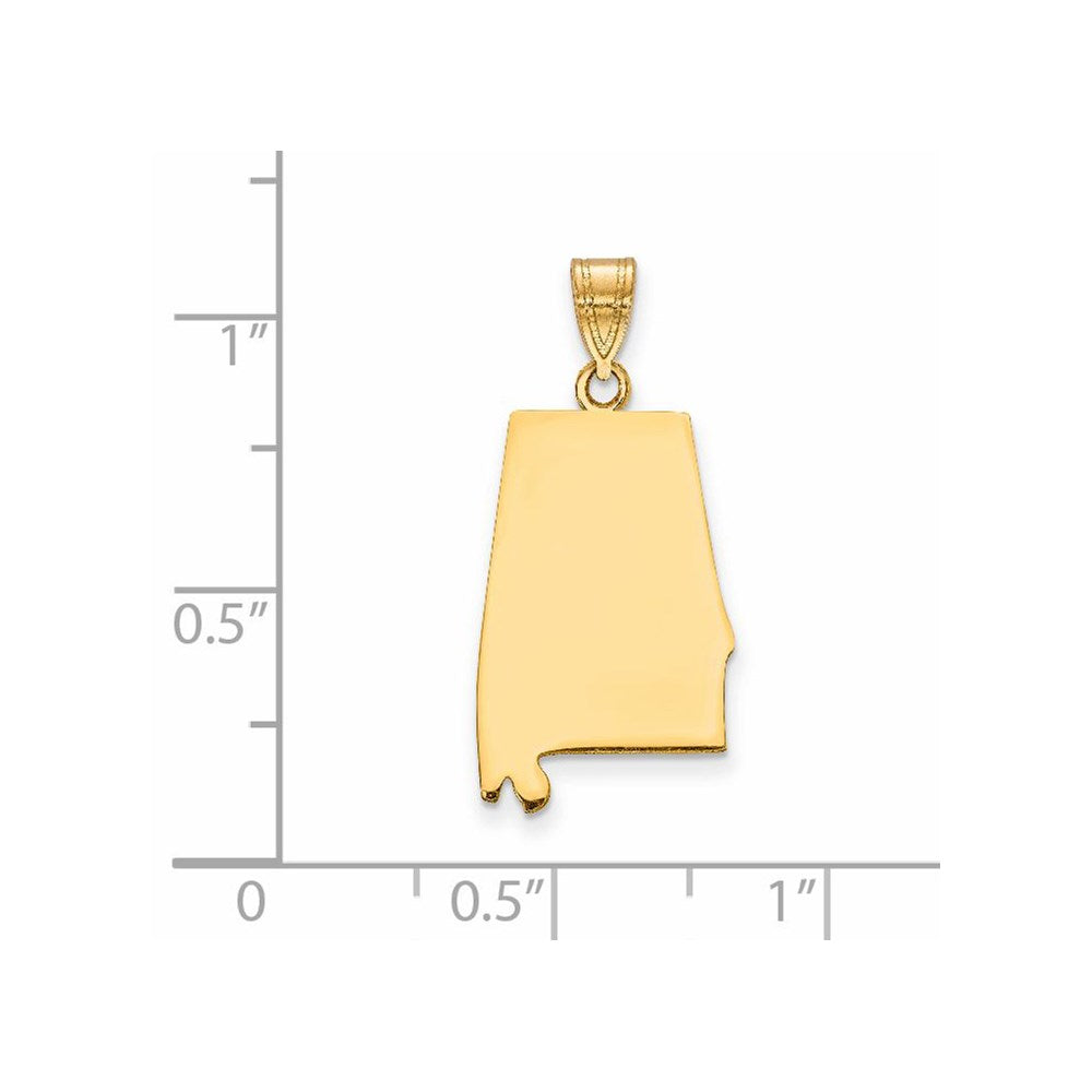 14k Yellow Gold 14KY Alabama State Pendant