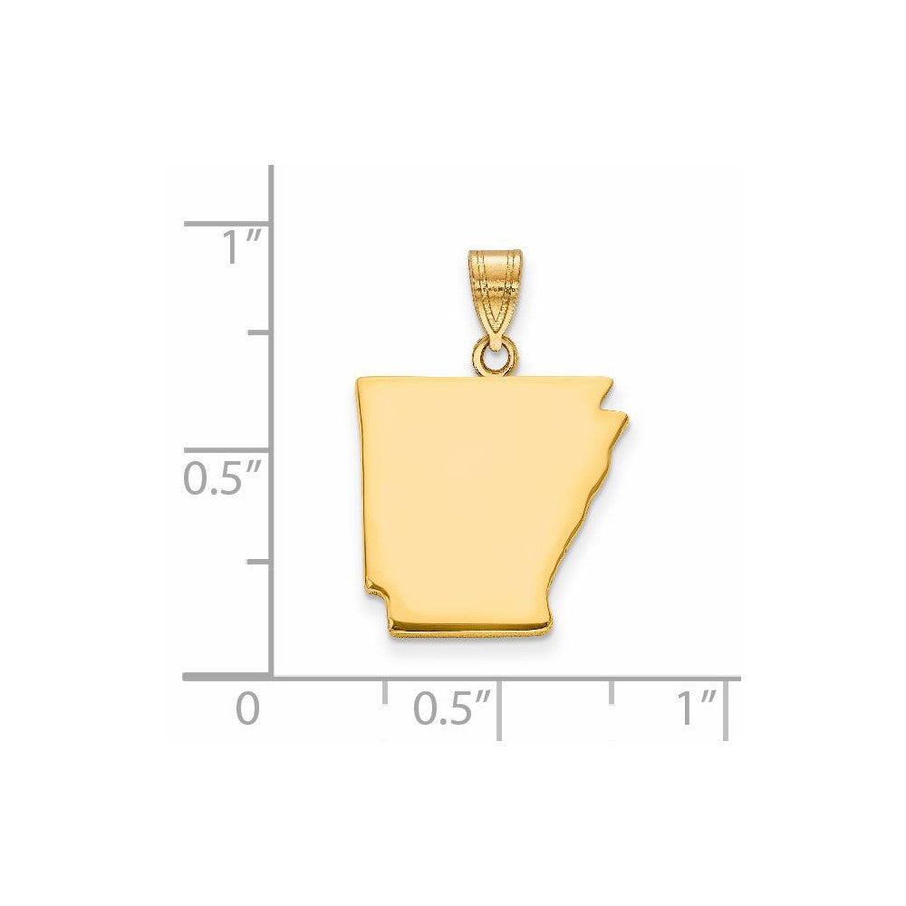14k Yellow Gold 14KY Arkansas State Pendant