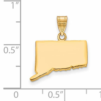 14K Yellow Gold 14Ky Connecticut State Pendant